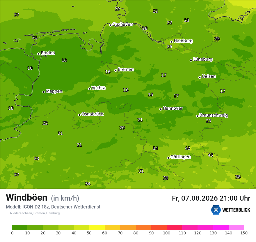 Maximale Windböen