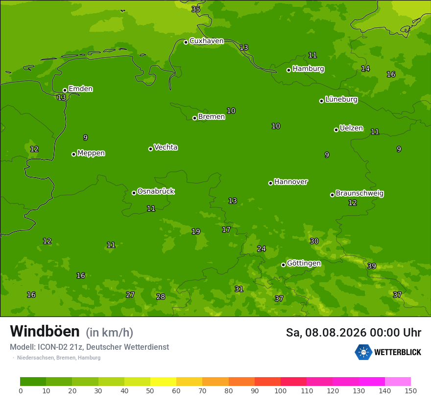 Maximale Windböen