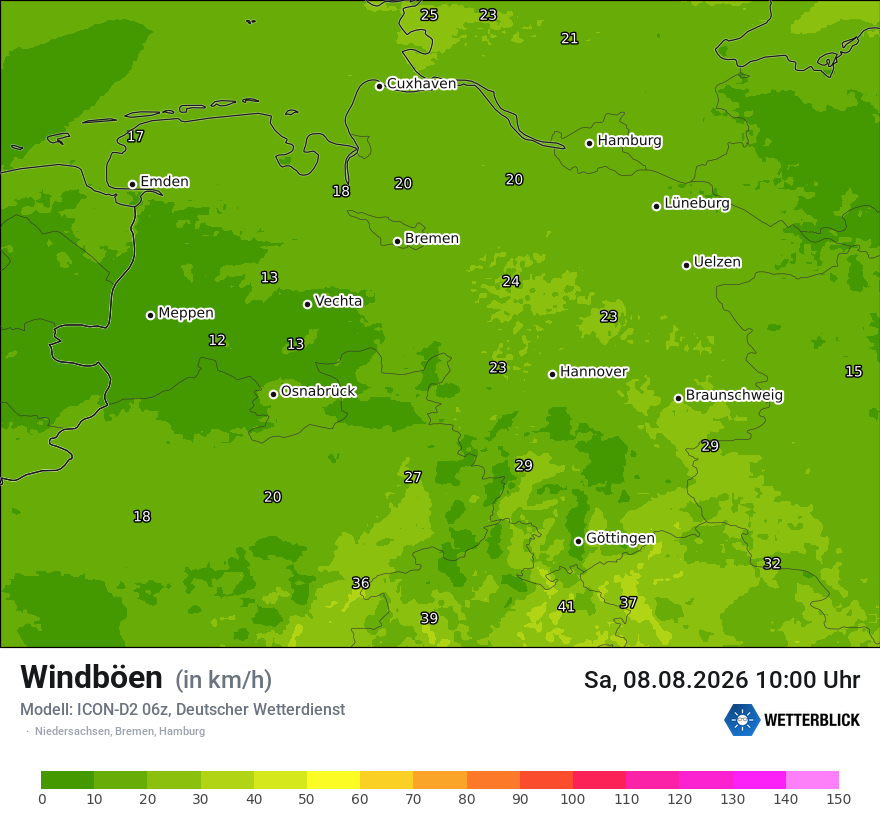 Maximale Windböen