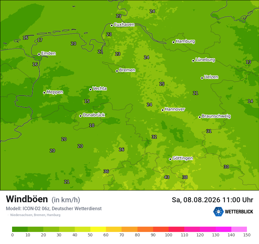 Maximale Windböen