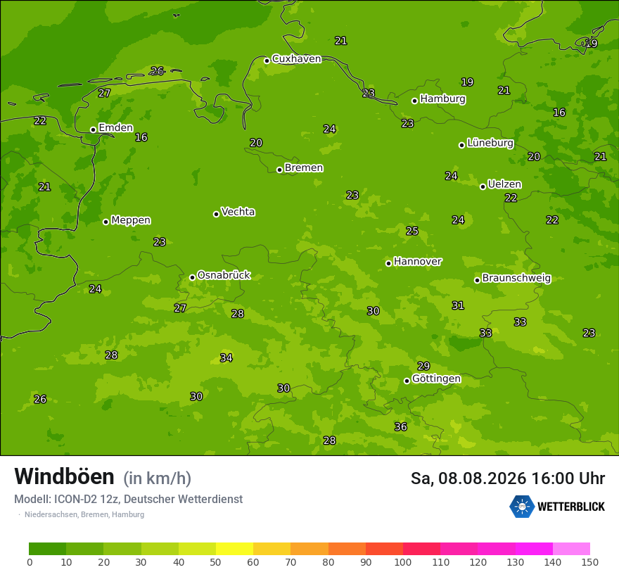 Maximale Windböen