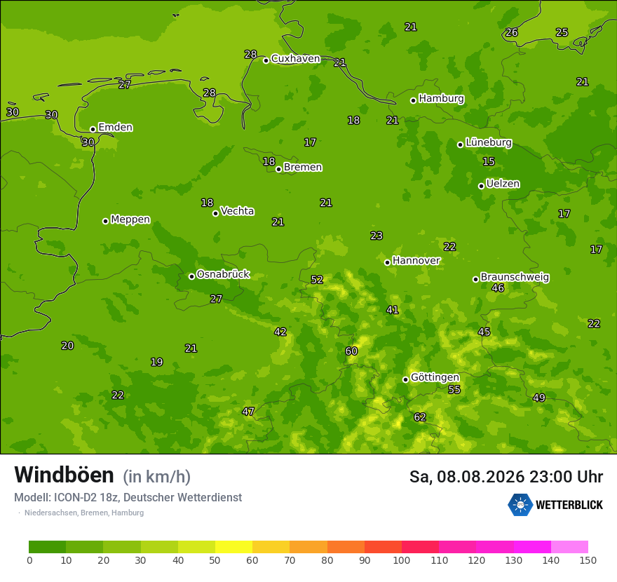 Maximale Windböen
