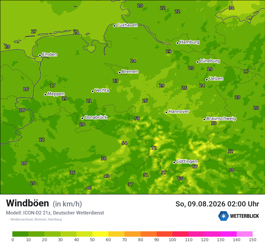 Maximale Windböen