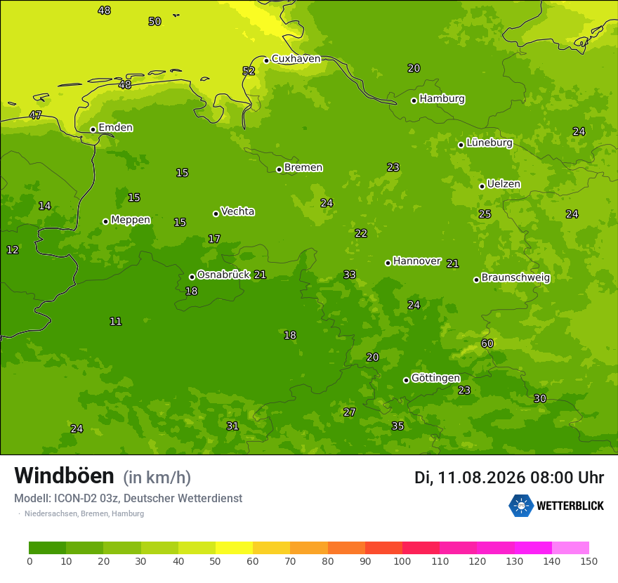 Maximale Windböen