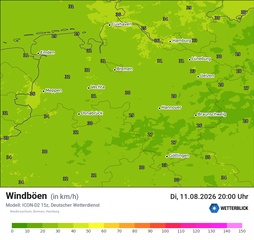 Maximale Windböen