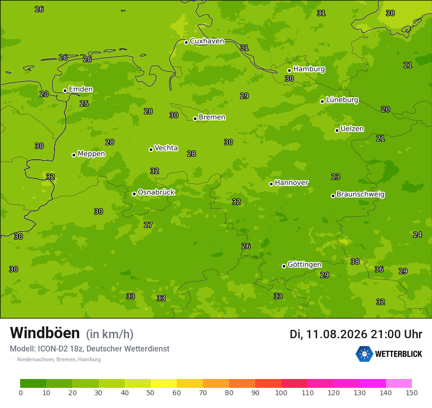 Maximale Windböen