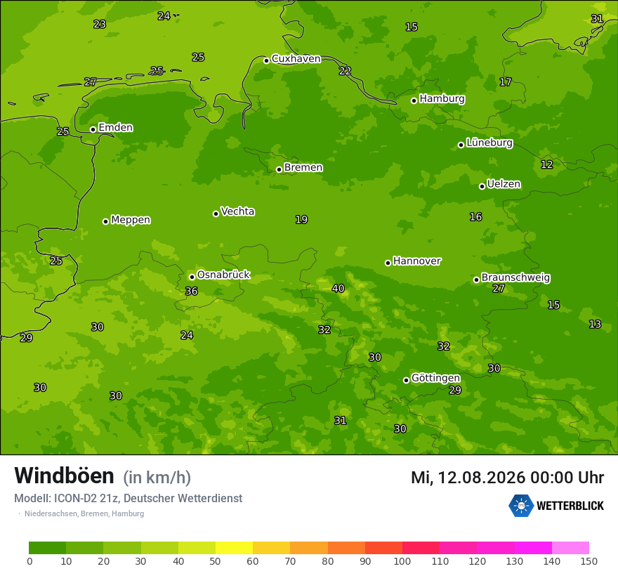Maximale Windböen