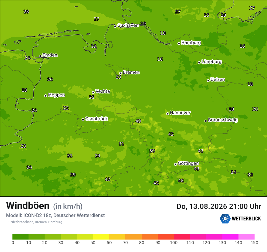Maximale Windböen