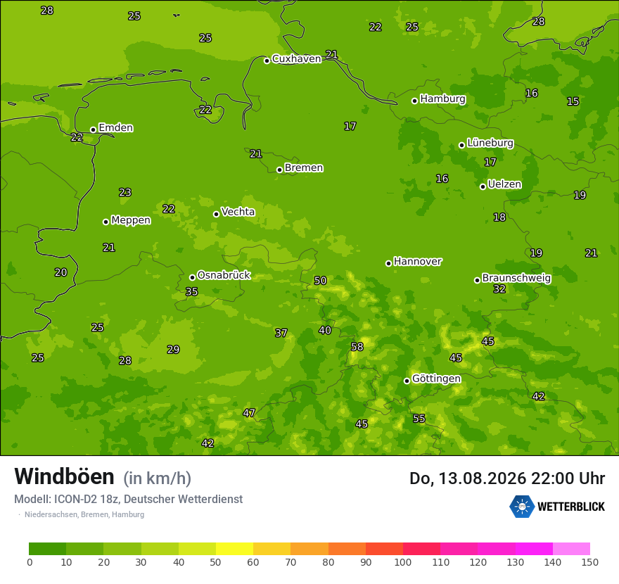 Maximale Windböen
