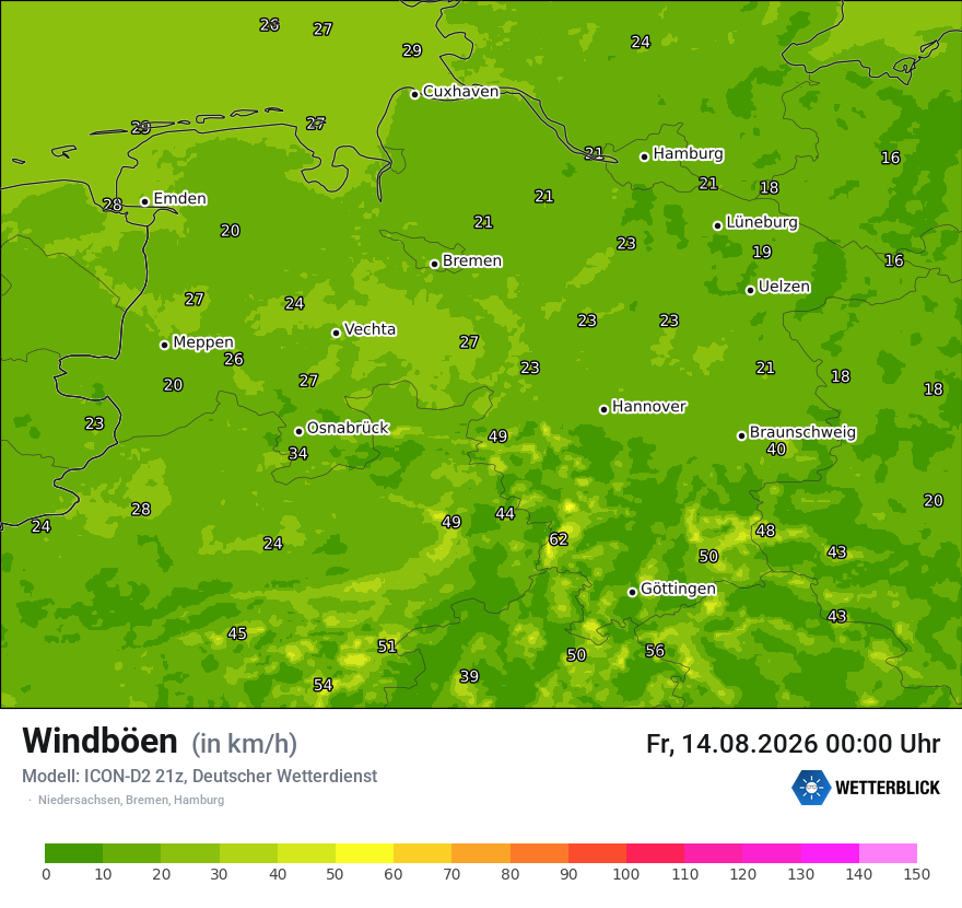 Maximale Windböen
