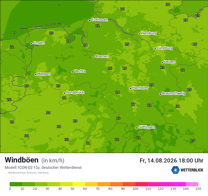 Maximale Windböen