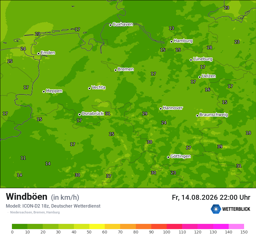 Maximale Windböen