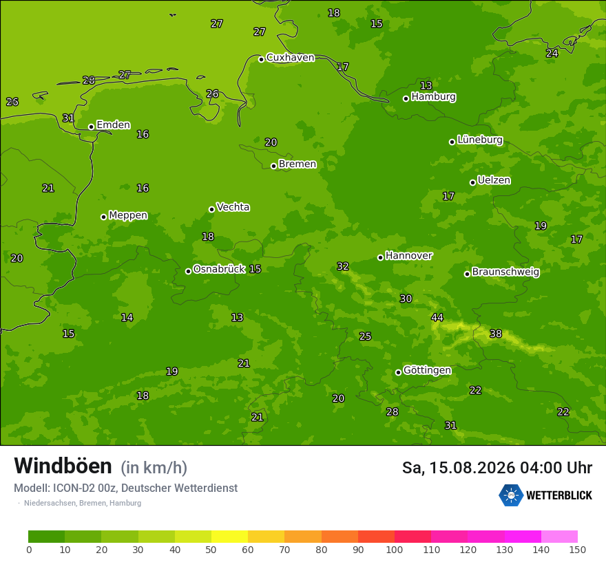 Maximale Windböen
