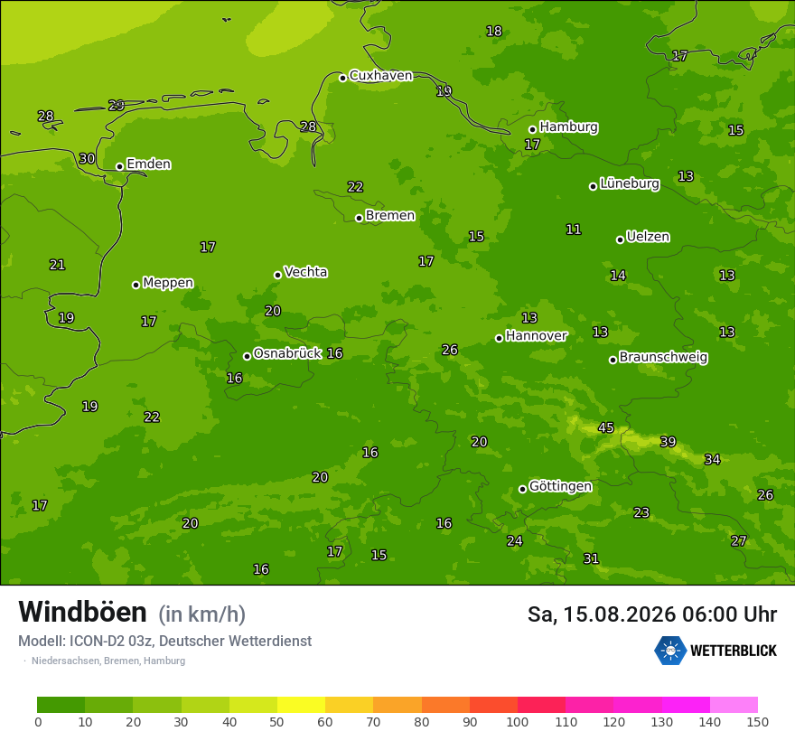 Maximale Windböen