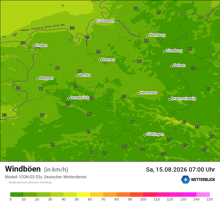 Maximale Windböen