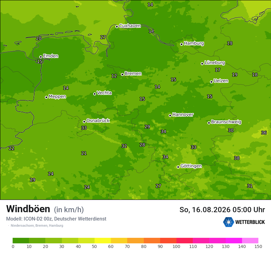 Maximale Windböen