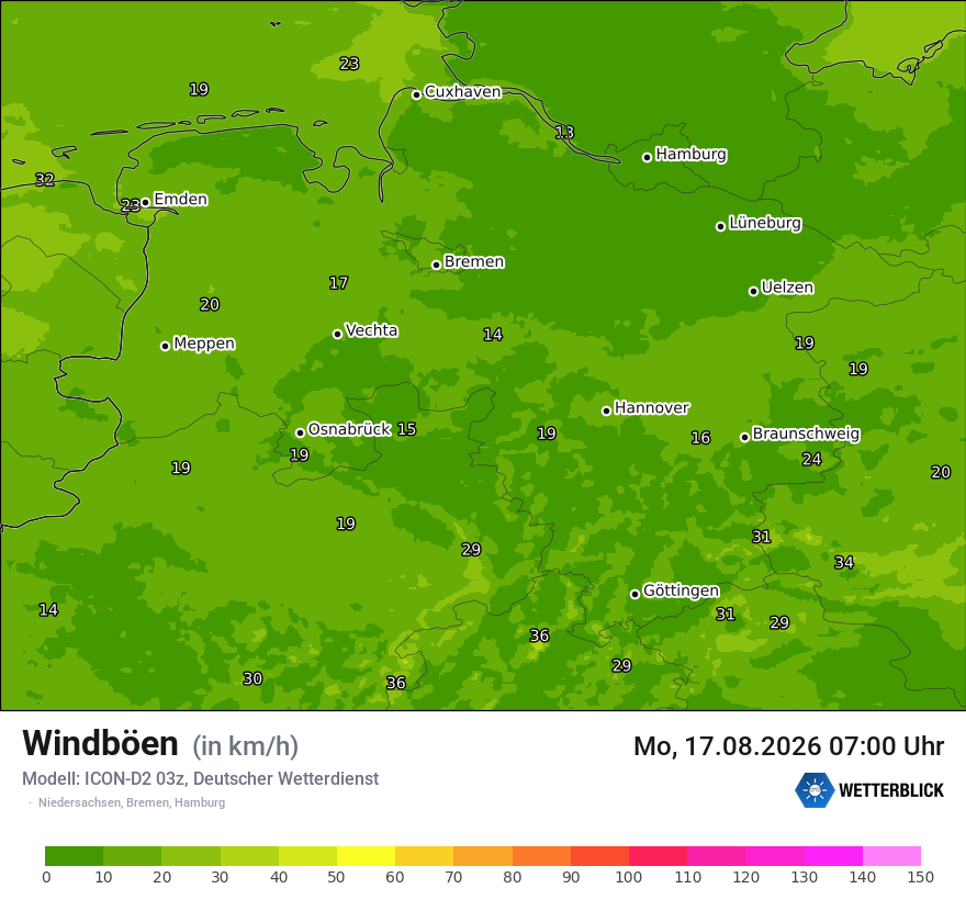 Maximale Windböen