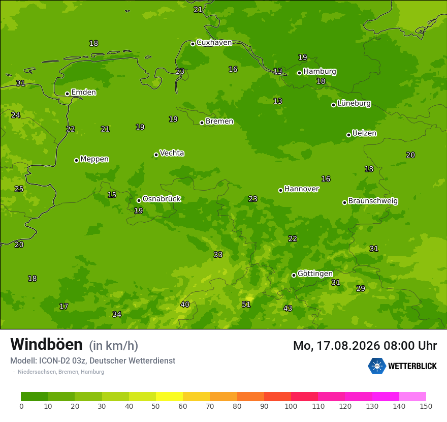 Maximale Windböen
