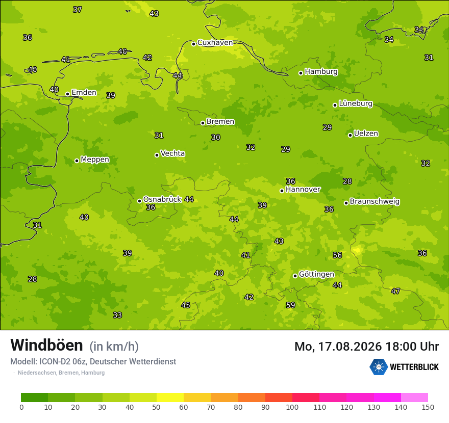 Maximale Windböen