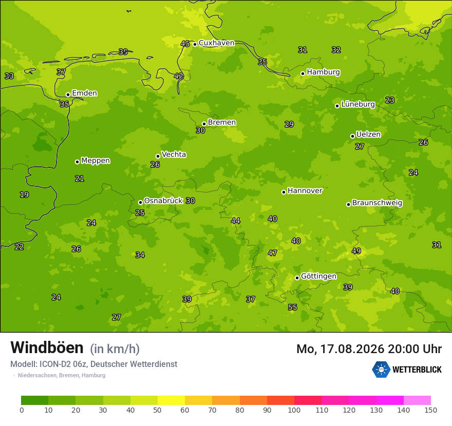 Maximale Windböen