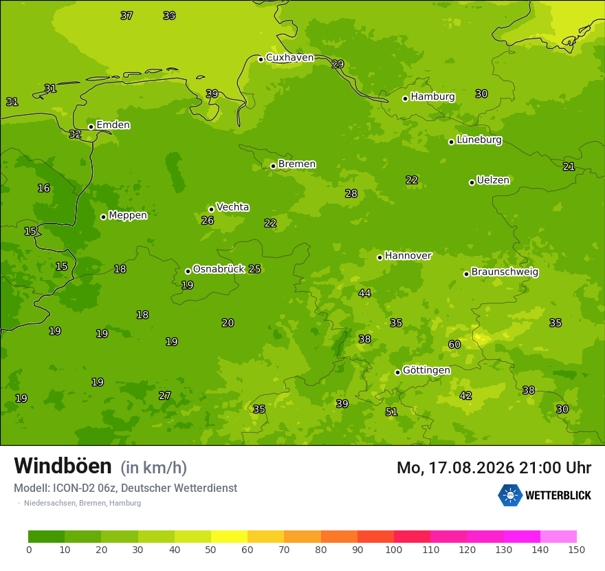 Maximale Windböen