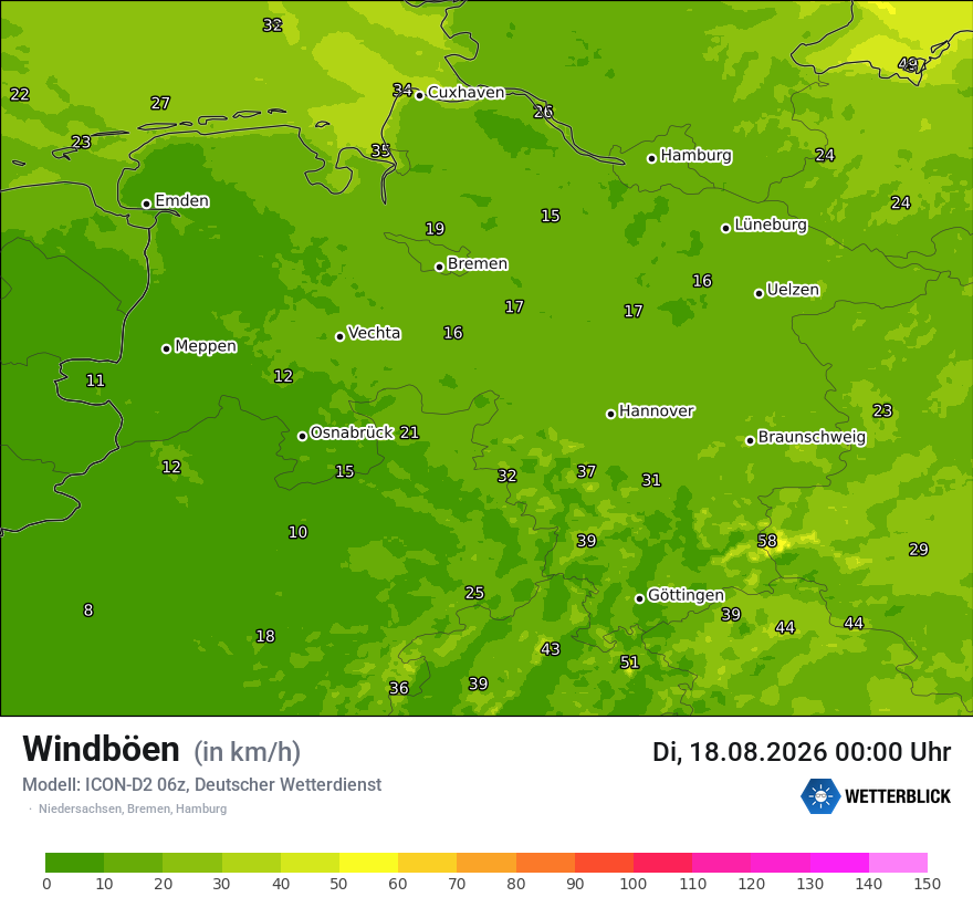 Maximale Windböen