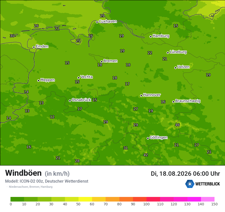 Maximale Windböen
