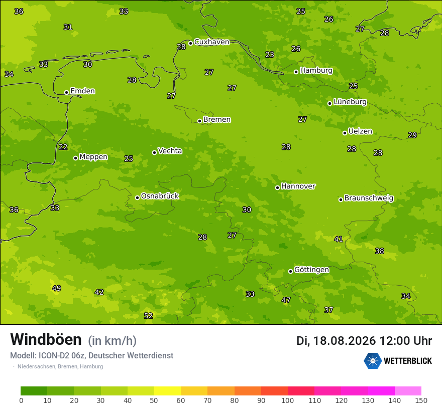 Maximale Windböen