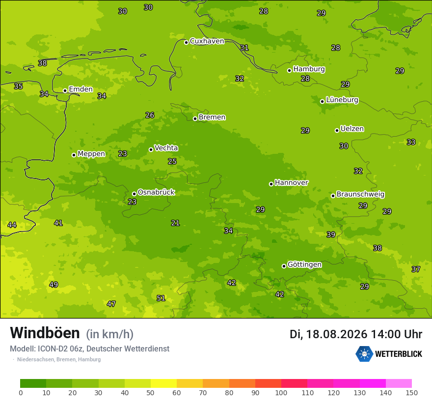 Maximale Windböen