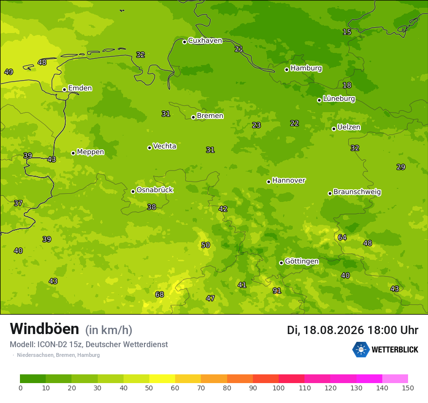 Maximale Windböen