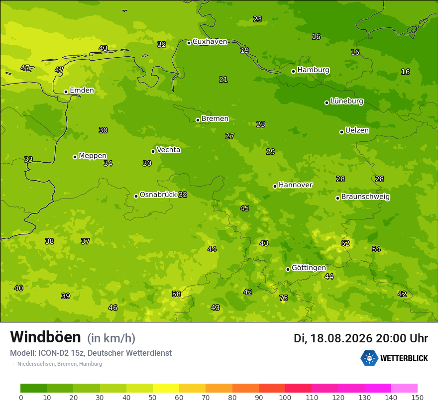 Maximale Windböen