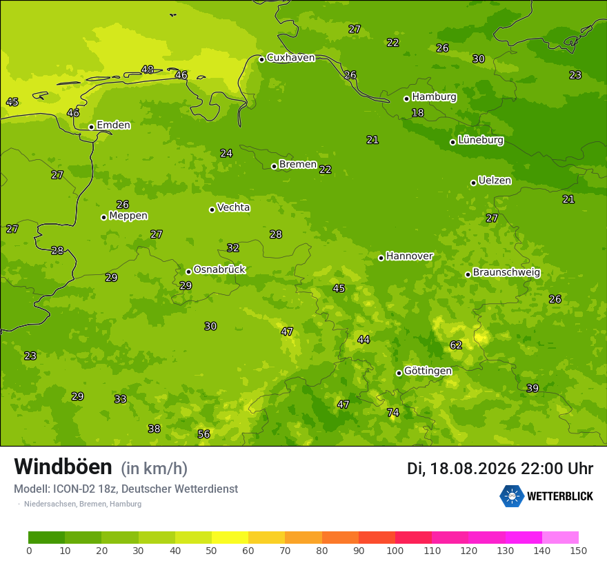Maximale Windböen