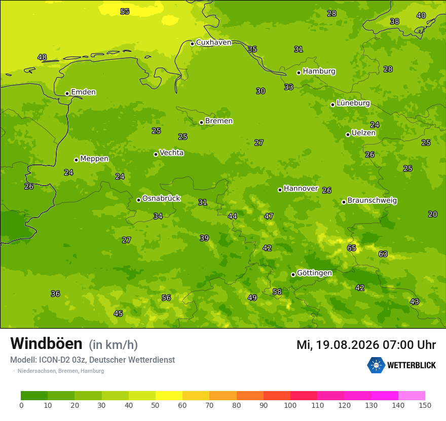 Maximale Windböen