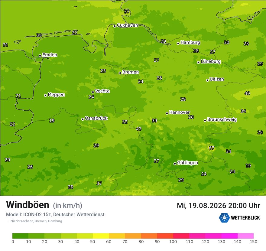 Maximale Windböen