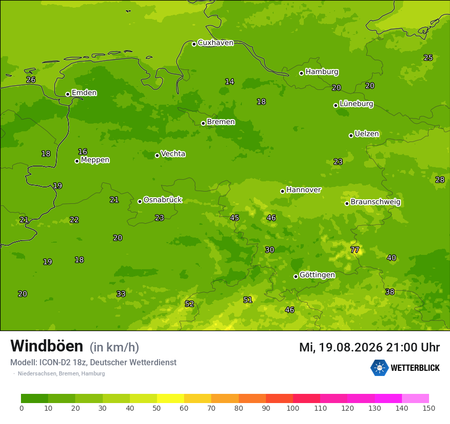 Maximale Windböen