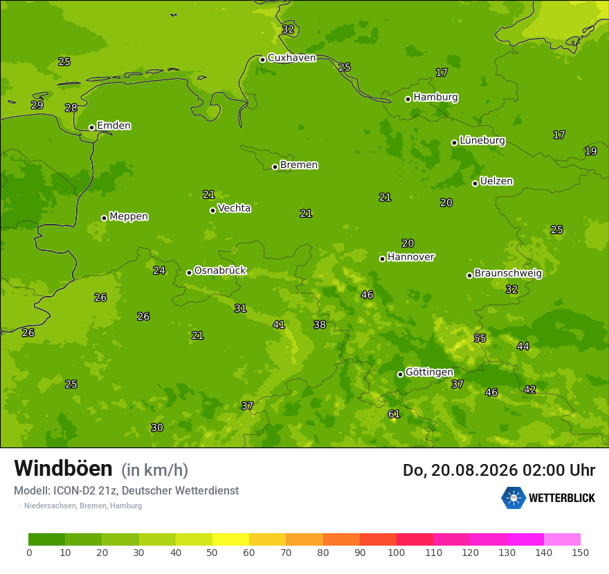 Maximale Windböen