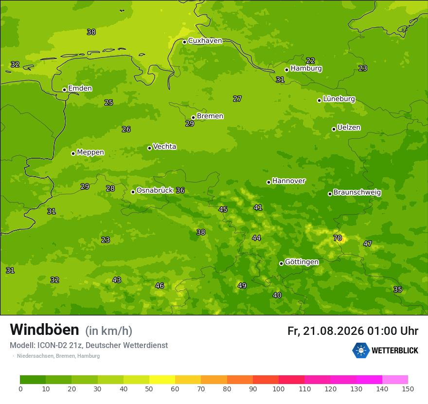 Maximale Windböen