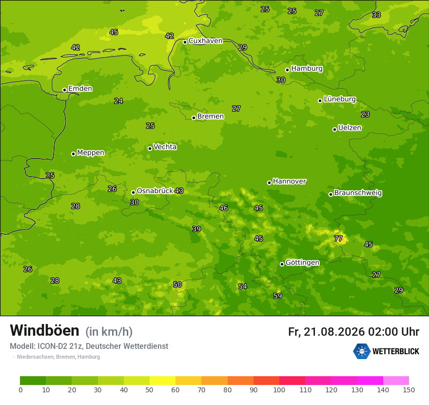Maximale Windböen