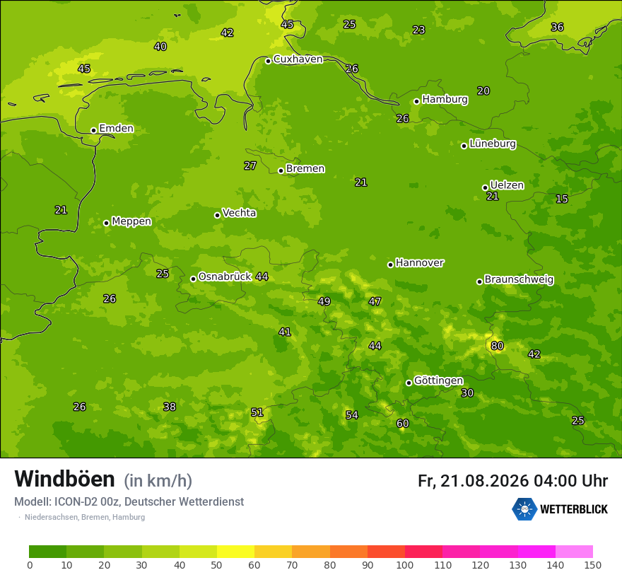 Maximale Windböen