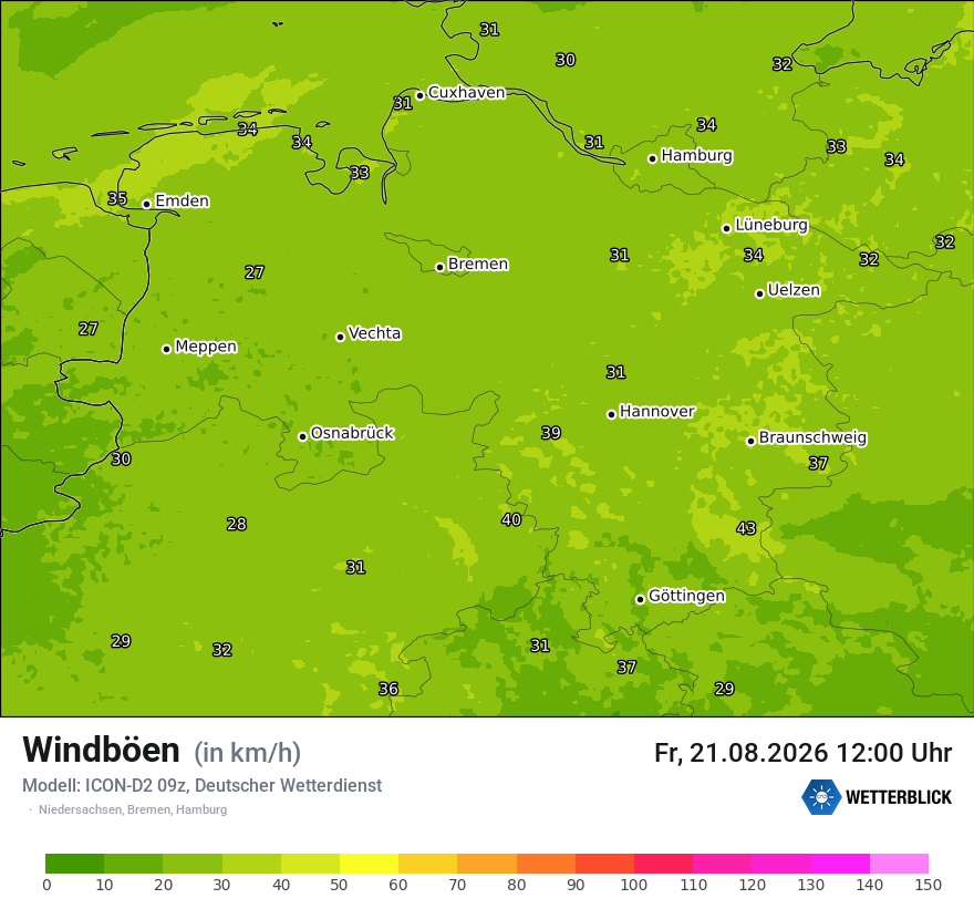 Maximale Windböen