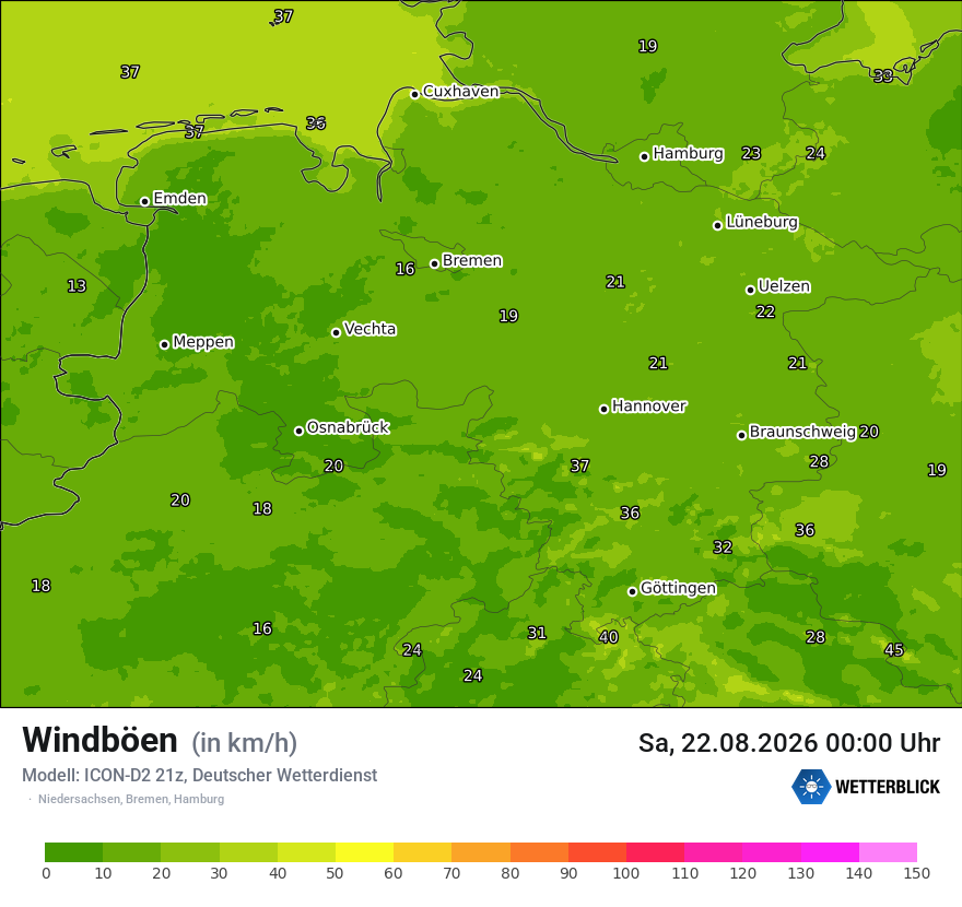 Maximale Windböen