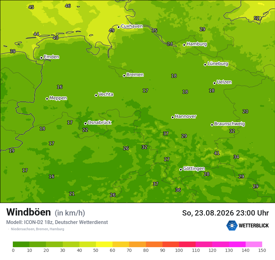 Maximale Windböen