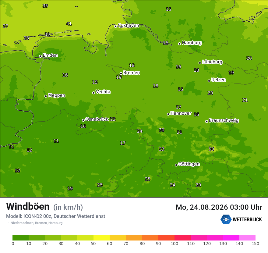 Maximale Windböen