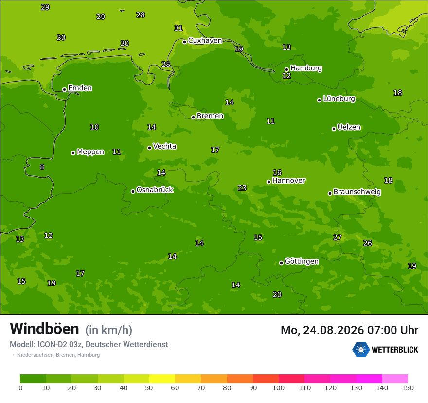 Maximale Windböen