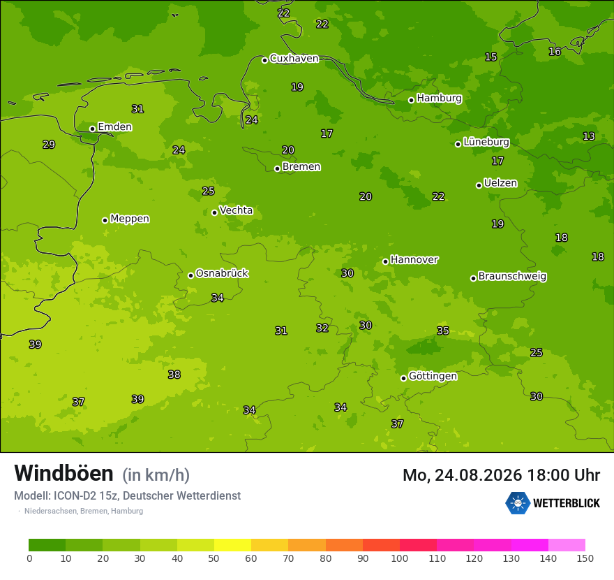 Maximale Windböen