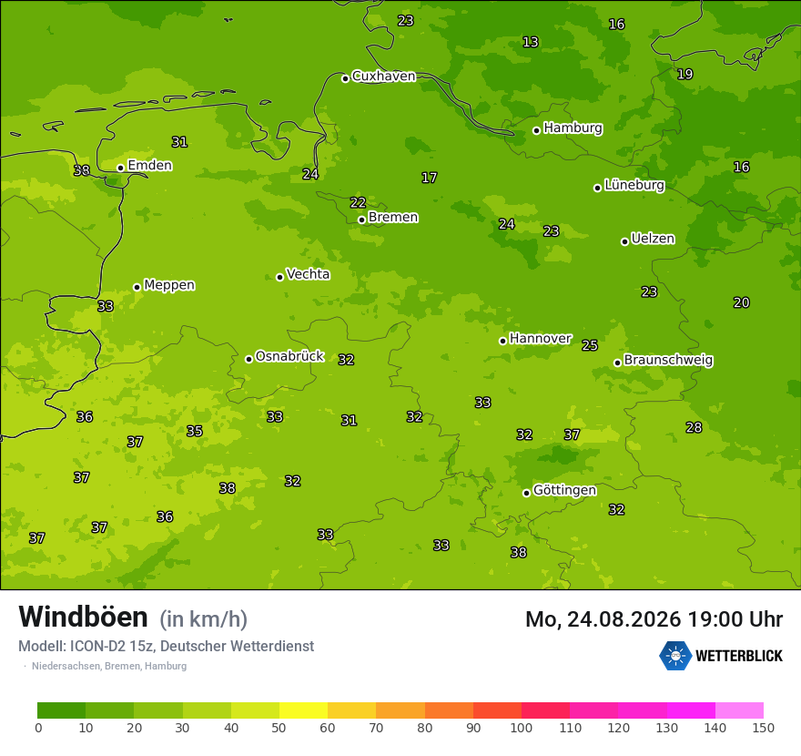 Maximale Windböen