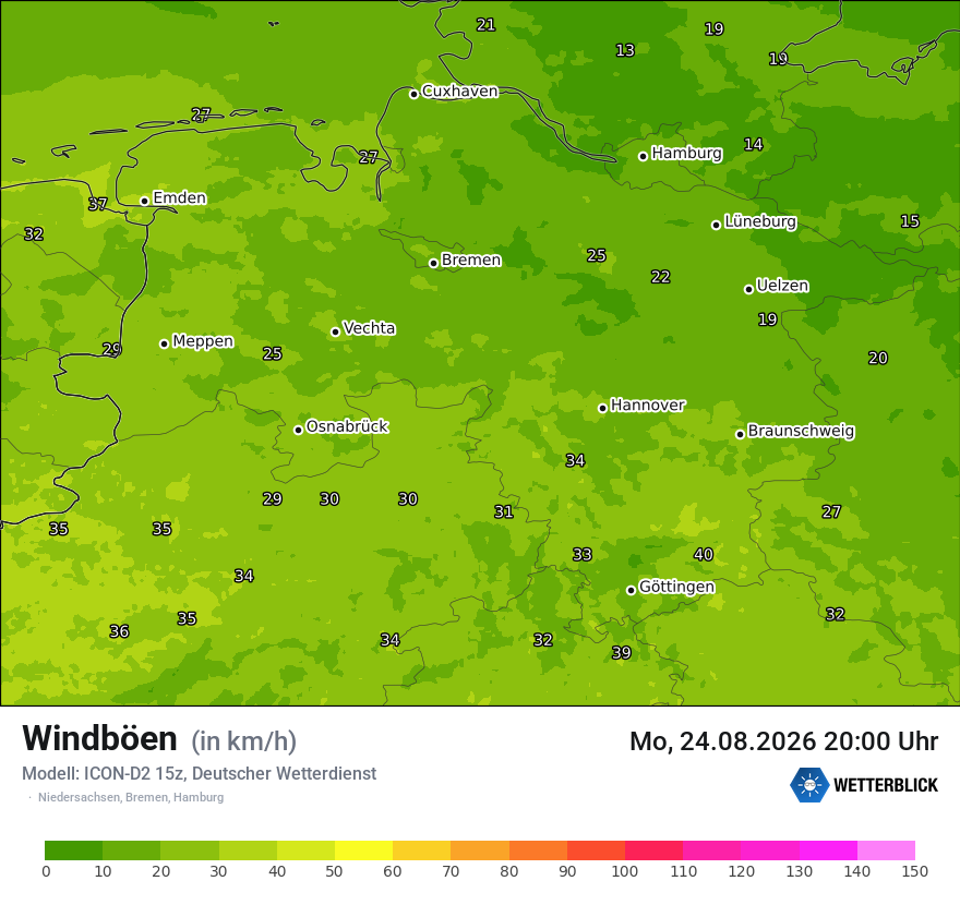 Maximale Windböen