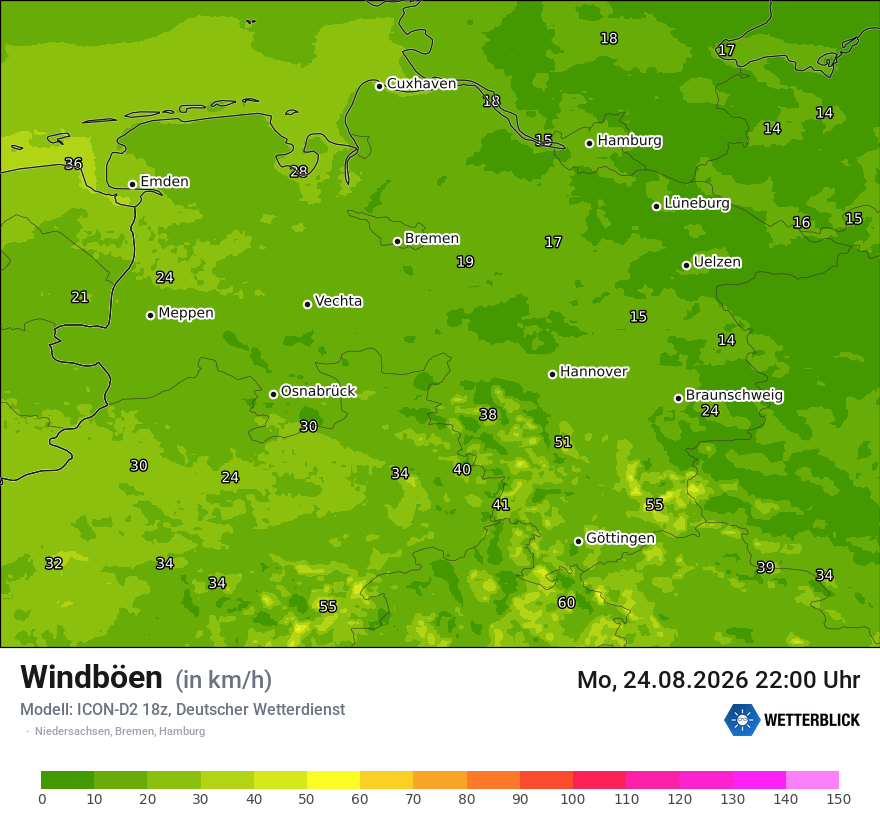 Maximale Windböen