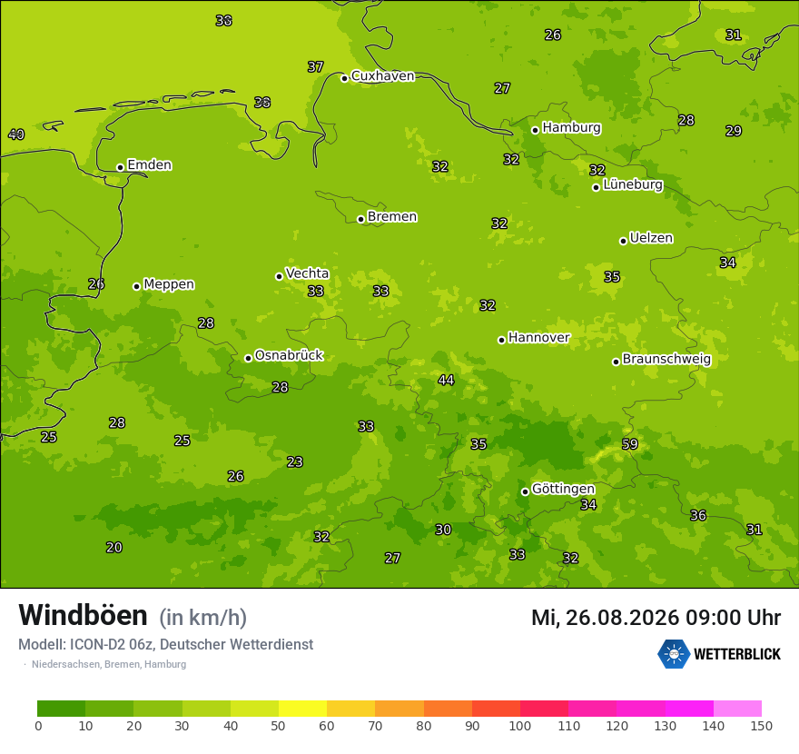 Maximale Windböen