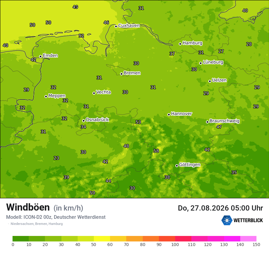 Maximale Windböen